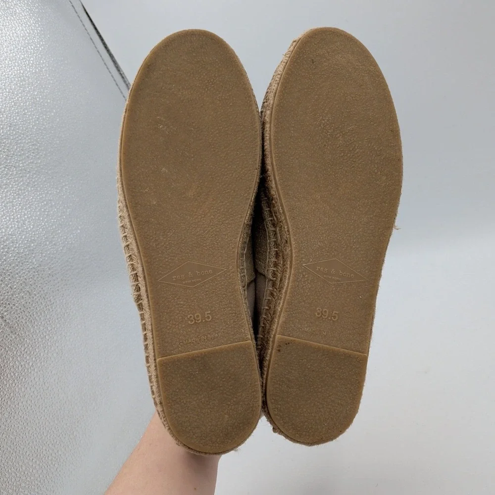 Rag‎ & Bone Nina Taupe Suede Platform Espadrilles Shoes Womens 9.5 39.5 Spain
